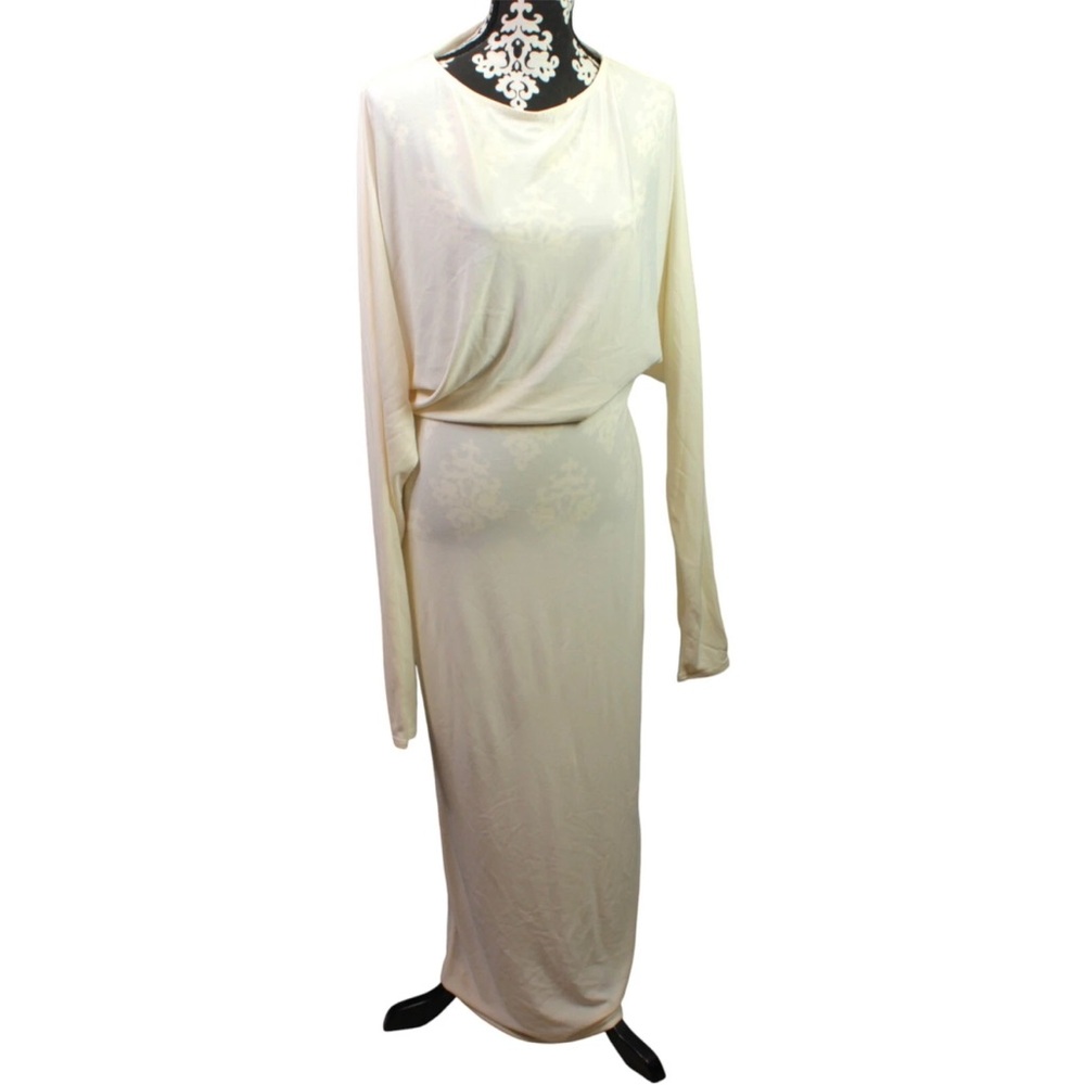 Helsa Women Matte Jersey Open Back Dress White Size M Party Maxi Elegant - Picture 4 of 14